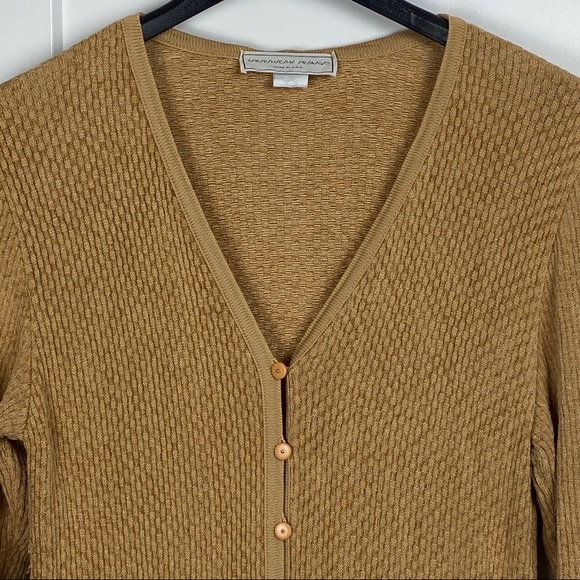 French Rags Vintage gold knit long button cardigan - Picture 2 of 8